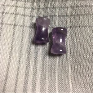 2ga Amethyst Plugs Genuine Handmade